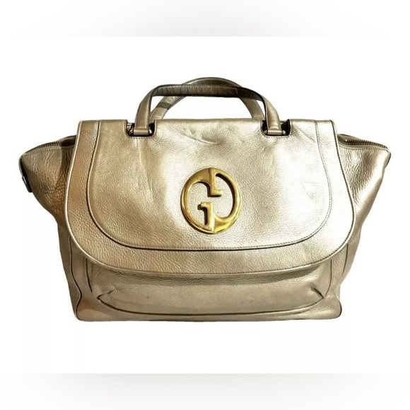 Gucci tan / Gold Leather Women's tote Bag - Picture 1 of 11